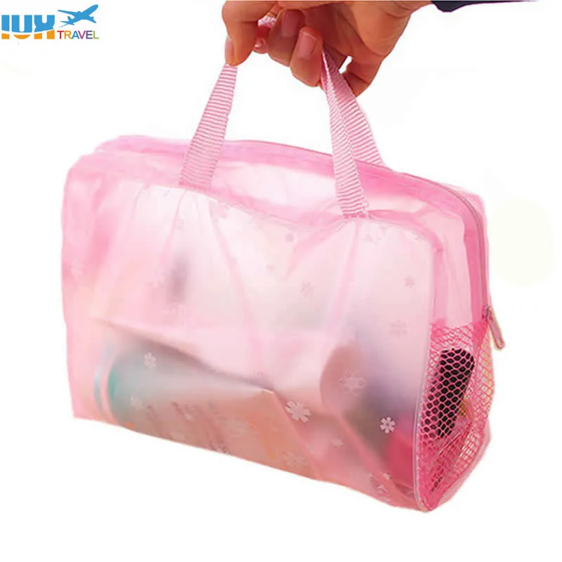 

5 Colors Make Up Organizer Bag Toiletry Bathing Storage women waterproof Transparent Floral PVC Travel cosmetic Dropshipping