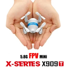 X909T 5.8G FPV Mini rc Drone dengan Kamera 2.0MP Satu Kunci kembali Headless Modus remote control rc Quadcopter RTF mini mainan model hadiah