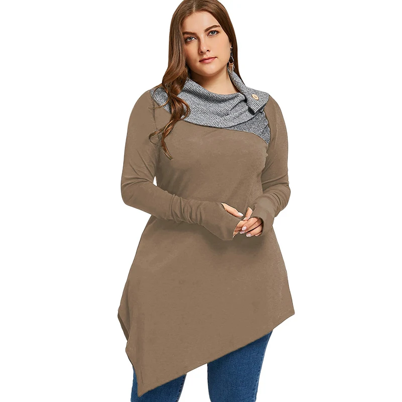 PlusMiss размера плюс для большого пальца, длинные толстовки кофты большие Размеры свободные более Размеры d Толстовка Для женщин пуловер с капюшоном осень-зима