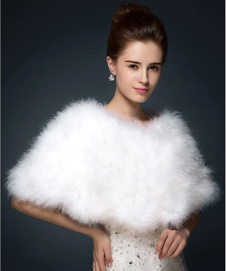 Luxurious White ivory Faux Fur Boleros wedding bride jacket shrug bolero coat bridal party shawls