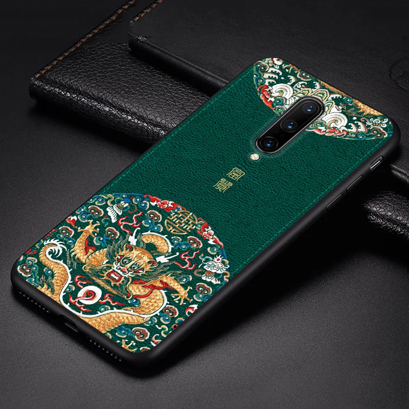 Роскошный мягкий кожаный чехол для OnePlus 7 7pro чехол для телефона s Силиконовый противоударный традиционный благоприятный защитный чехол - Цвет: dragon 3