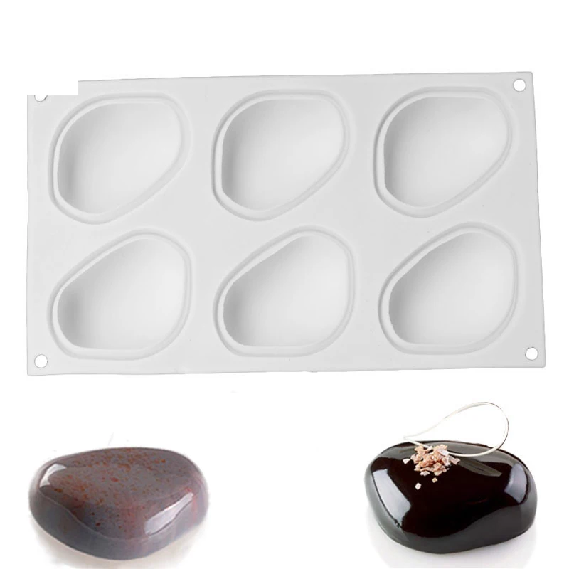 

Silicone Cake Decorating Tool Baking Molds Bakeware For Chocolate Cakes Dessert Elliptical Pebble Stone Shape Mold
