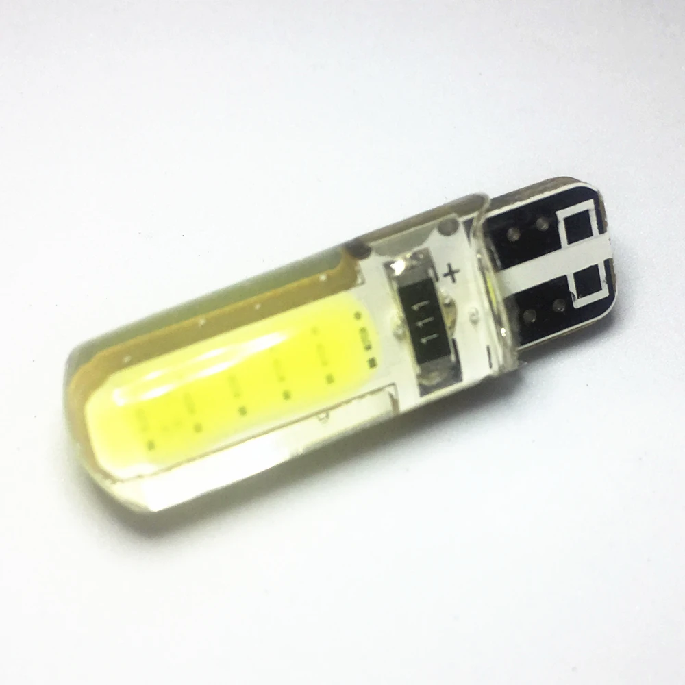 1 шт. T10 W5W LED 194 2825 WY5W COB авто парковочная Лампа 501 силиконовая оболочка для чтения