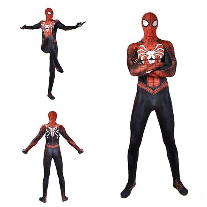 

Adult Kids PS4 insomniac Spiderman Cosplay Costume Zentai Lycra Bodysuit Jumpsuits Superhero Halloween Carnival Outfit Unisex