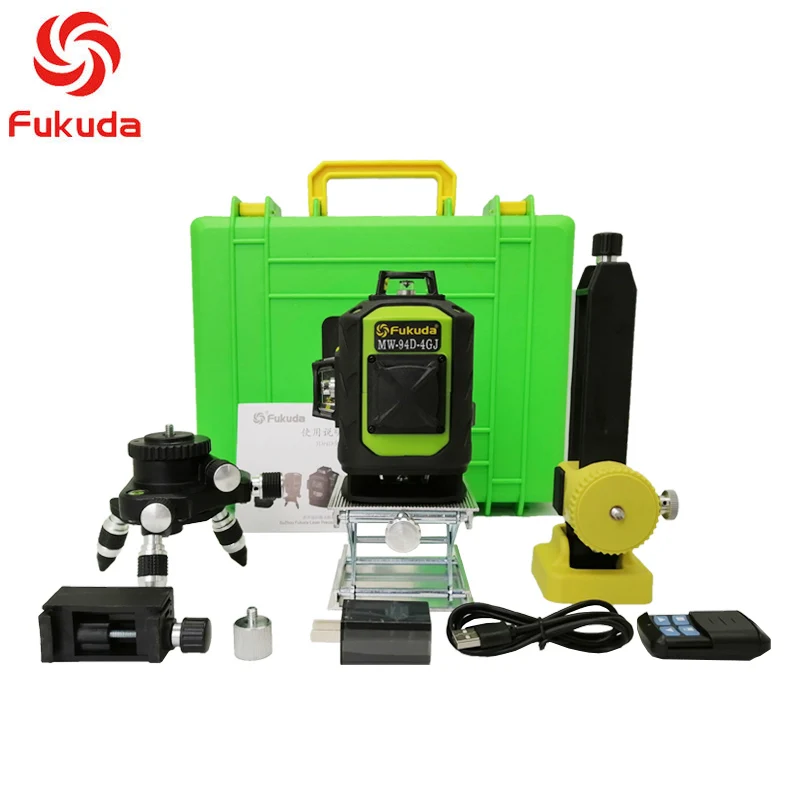 Fukuda 16 line 4D laser level 360 Vertical And Horizontal Laser Level Self-leveling Cross Line 4D Green Laser Level with outdoor Fukuda 16 line 4D laser level 360 Vertical And Horizontal Laser Level Self-leveling Cross Line 4D Green Laser Level with outdoor
