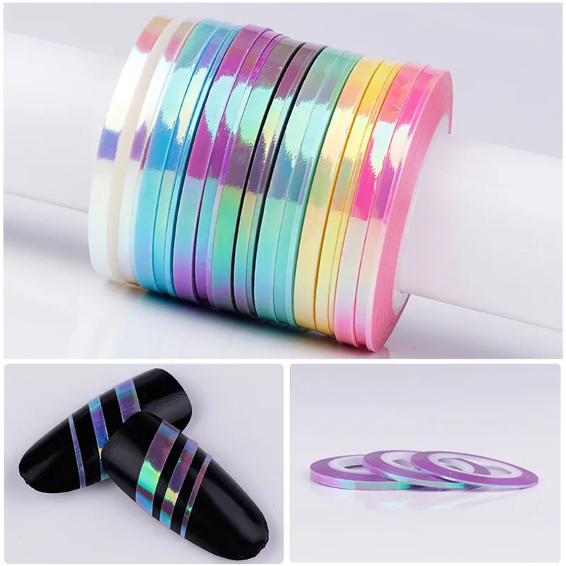 

1Pcs 1mm DIY Nail Striping Tape Line Mermaid Candy Color Adhesive Sticker Decals Nail Art Tool Manicure Decoration