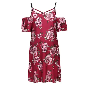

vetement femme 2019 Women's Short Sleeve Maternity pregnant clothes dress Breastfeeding Off Shoulder Floral Straps Maternity