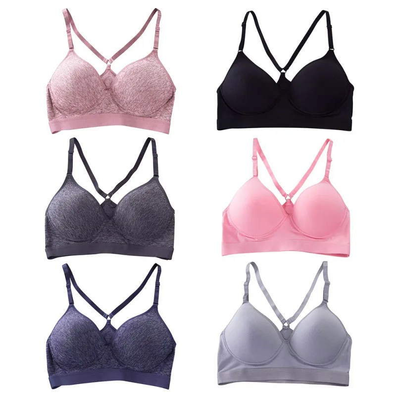 Summer Women Bras Back Cross Straps Fitness Suits Push Up Bra Female