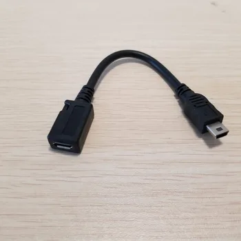 

10pcs/lot Mini USB Type B to Micro USB Type B Adapter Female to Male Data Transfer Extension Cable Black 20cm for Mobile Phone