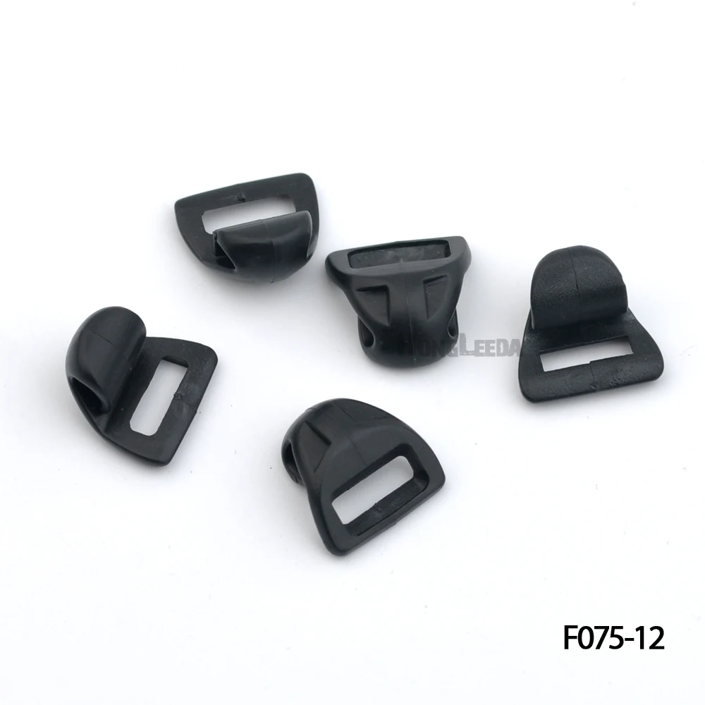 100pcs/lot F075 12mm plastic black POM shoe buckles backpack