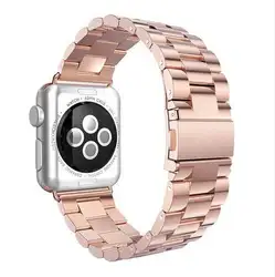 4 Цвет модные цвета розового золота из металла стали смотреть группы Петля ремешок браслет для Apple watch 38 мм и 42 мм с разъемы адаптеры