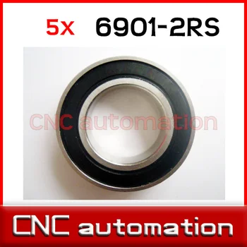 

5pcs hub shaft 440 stainless steel hybrid ceramic ball bearings 6901 S6901 2RS 12*24*6mm Si3N4 bike part