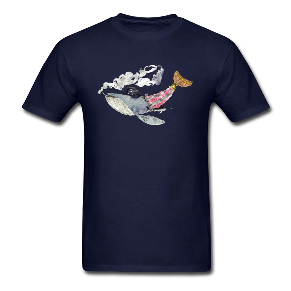 Men's Faddish cosie Tops Tees O-Neck Mother Day Cotton T-shirts Normal Short Sleeve Pirate Whale Clothing Shirt Pirate Whale navy