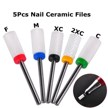 

5Pcs/set Professional Ceramic Gel Electric Nail File Buffer Set or File Polish Nail Art Equipment Tools Drill for Manicure