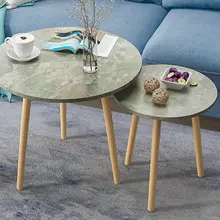 Mesas de café de moda Simple Mini nórdico cómodo sofá moderno Circular práctica mesas de té Natural decoración de sala de estar