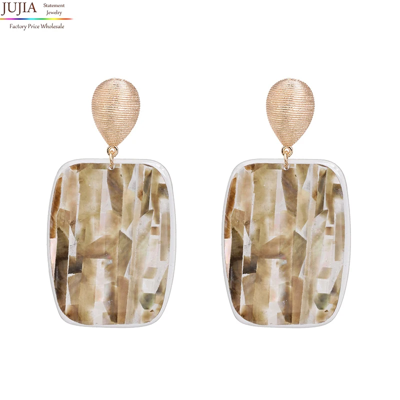 Jujia ZA 2019 Мода Для женщин Jewelry аксессуары Летний пляж Sea девушки большие сережки