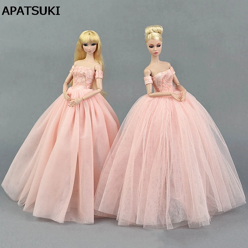 asesino aguacero Hay una necesidad de Vestido de boda rosa para muñeca Barbie, ropa de fiesta de noche, vestidos  largos, ropa de muñeca para casa de muñecas Barbie|Muñecas| - AliExpress