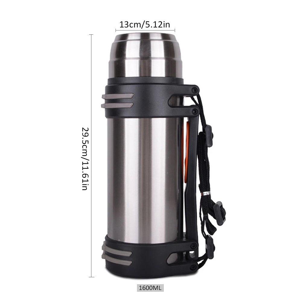 Vacuum Flask Double Wall Stainless Steel Thermos Insulated Sports Water Bottle Mug Cup Portable Stainless Steel Sports Bottle - Цвет: 1600ml