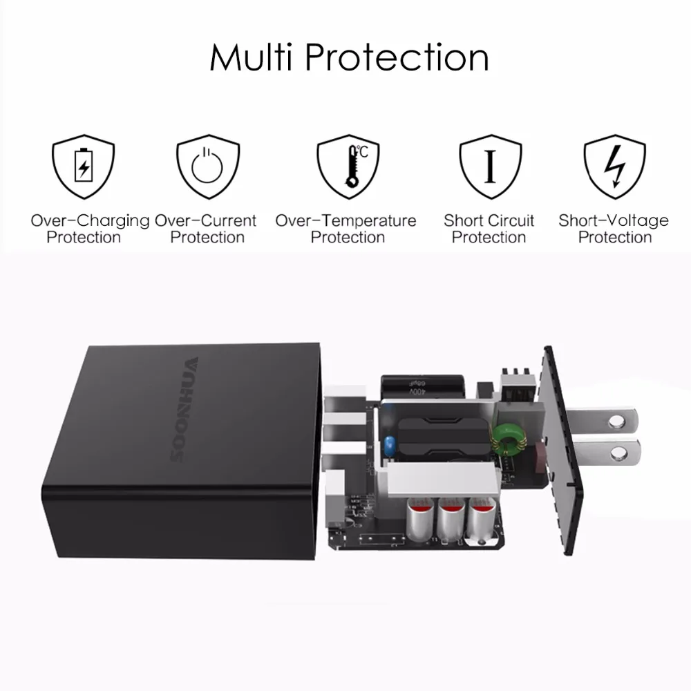 Зарядное устройство SOONHUA для быстрой зарядки 3 USB порта 5 В/3 4 А|Зарядные