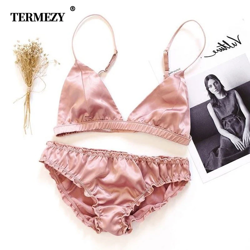  TERMEZY Women bralette Set Ultrathin Comfortable intimate lingerie Wire Free Brassiere triangle cup
