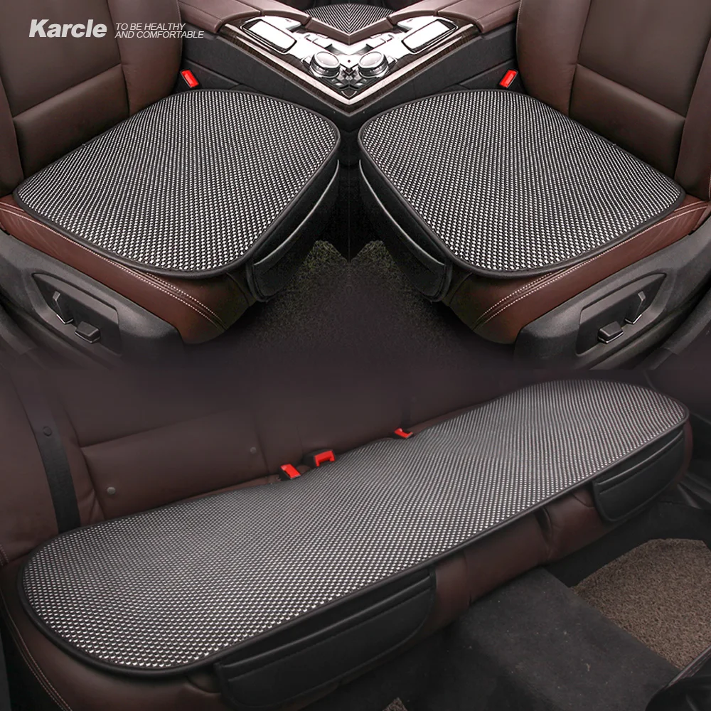 

Karcle Car Seat Cover 3 PCS Kit Durable Ice Silk Breathable Cushion 4 Seasons Car Protector for BMW Car Styling Auto Accessories