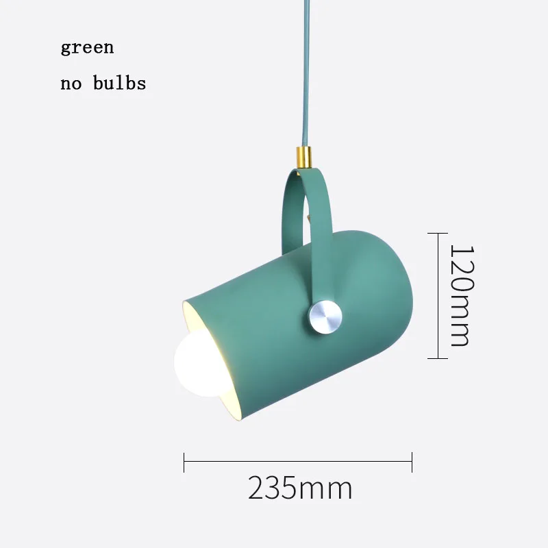 Подвесные светильники современный подвесной висячий светильник лампа красочный Скандинавский дизайн столовая кафе кухонные приспособления для промышленного освещения - Цвет корпуса: green