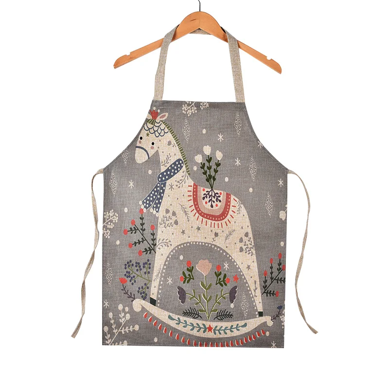 Parents-Kids-Creative-Linen-Sleeveless-Apron-Lovely-Cartoon-Horse-Deer-Rabbit-Cat-Aprons (5)
