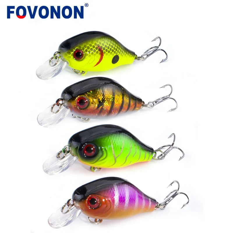 

FOVONON Fishing Crankbait 1pcs Artificial Bait 5.5cm 8g Floating Bass Lure Fishing Wobblers Hard Bait