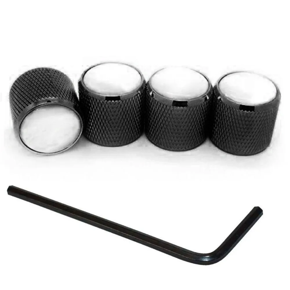 4pcs Metal Guitar Bass Dome Tone Knobs for Electric Guitar Volume