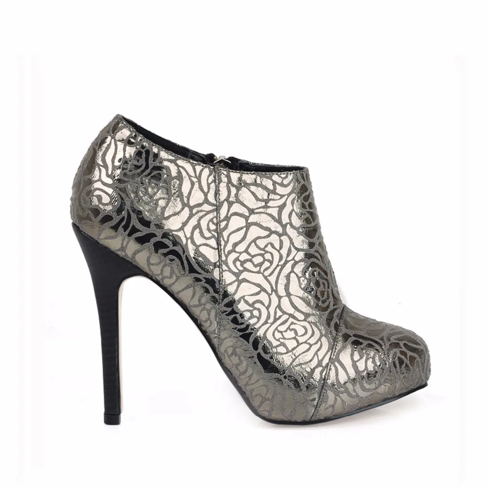 

2018 New Fashion Winter Sexy Plush rose thin high heels ladies mujer short boots woman ankle boots sexy shoes for women