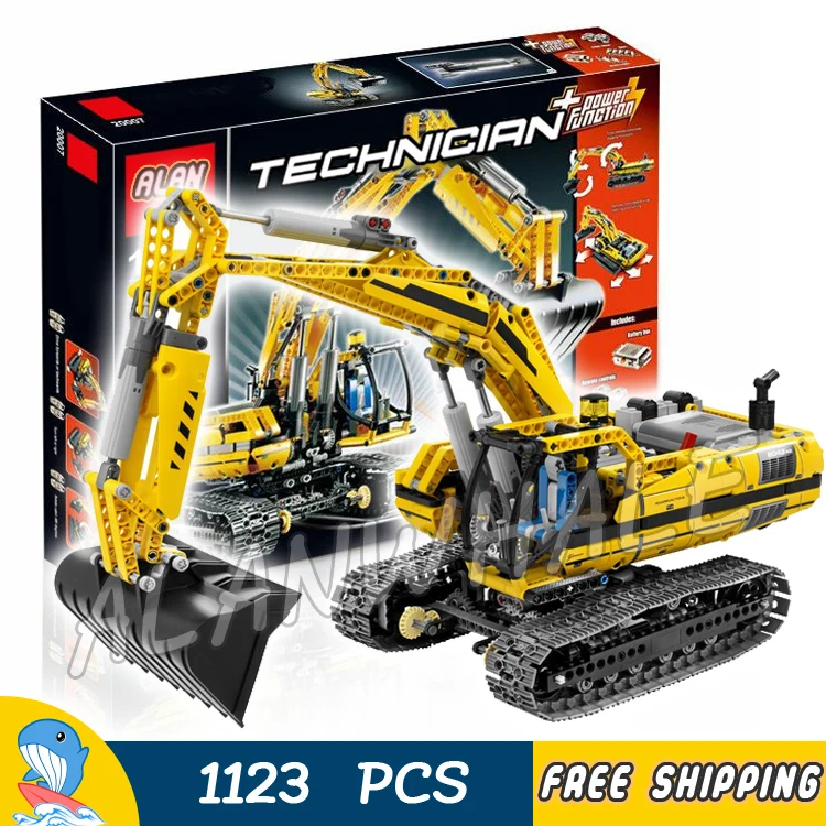 

1123pcs New Techinic Remote Controlled Motorized Excavator 20007 DIY Model Building Kit Blocks Gifts Toys Compatible With lago
