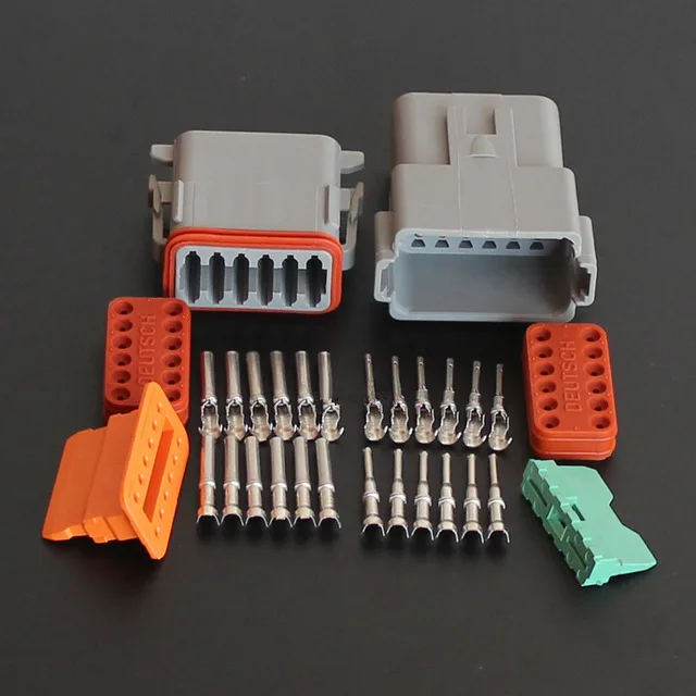 10 sets Kit 12 Pin Waterproof Electrical Wire Connector Plug Deutsch