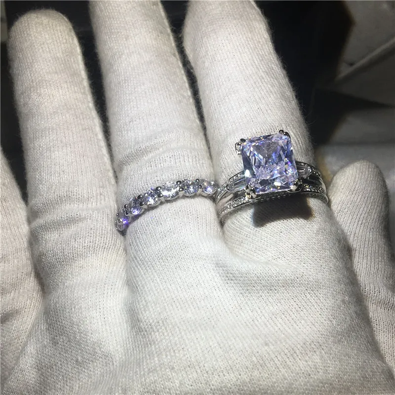 Choucong кольцо в форме Эйфелевой башни, 8ct 5A, циркон, Cz, 925 пробы, серебро, обручальное кольцо, набор колец для женщин, свадебные украшения