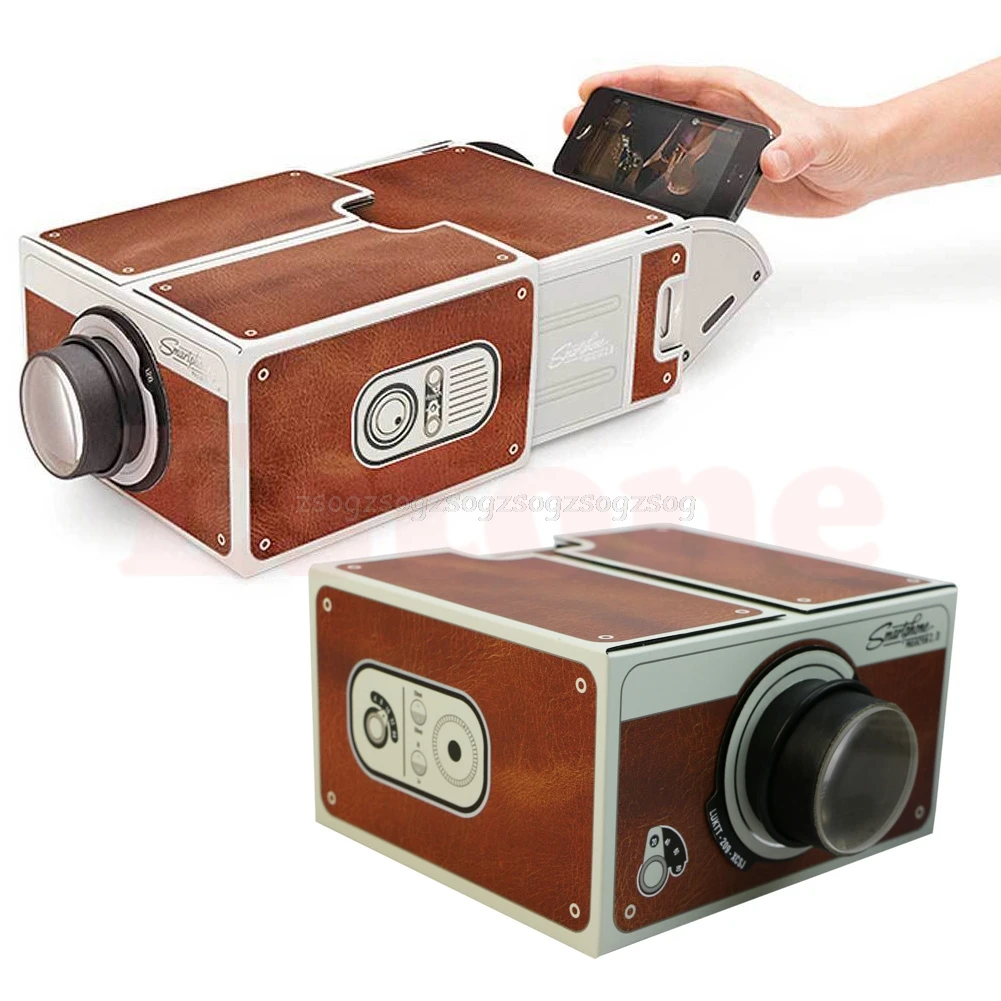 Portable Cardboard Smartphone Projector 2.0 DIY Mobile Phone Cinema Theater Projection accessories N22 dropship