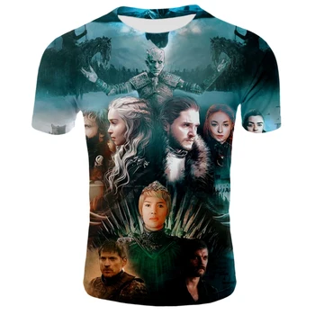 2019Autumn Game of Thrones figure cosplay costume tshirt tee shirts Loose Fit Casual Men BrandClothing 3d t-shirt