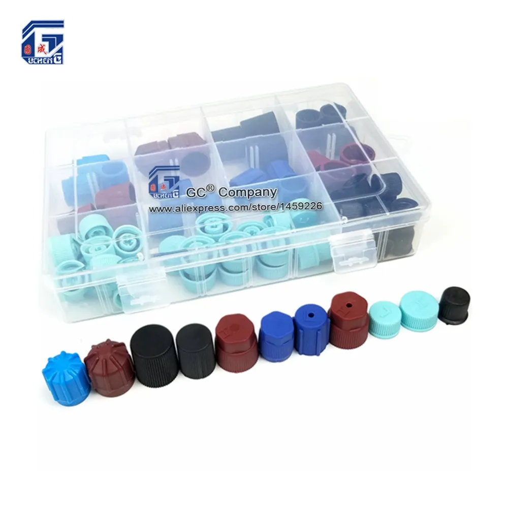 

77pcs, Universal A/C R134a R12 High Low Side Valve Core / Service Port Dust Cap Set Replacement