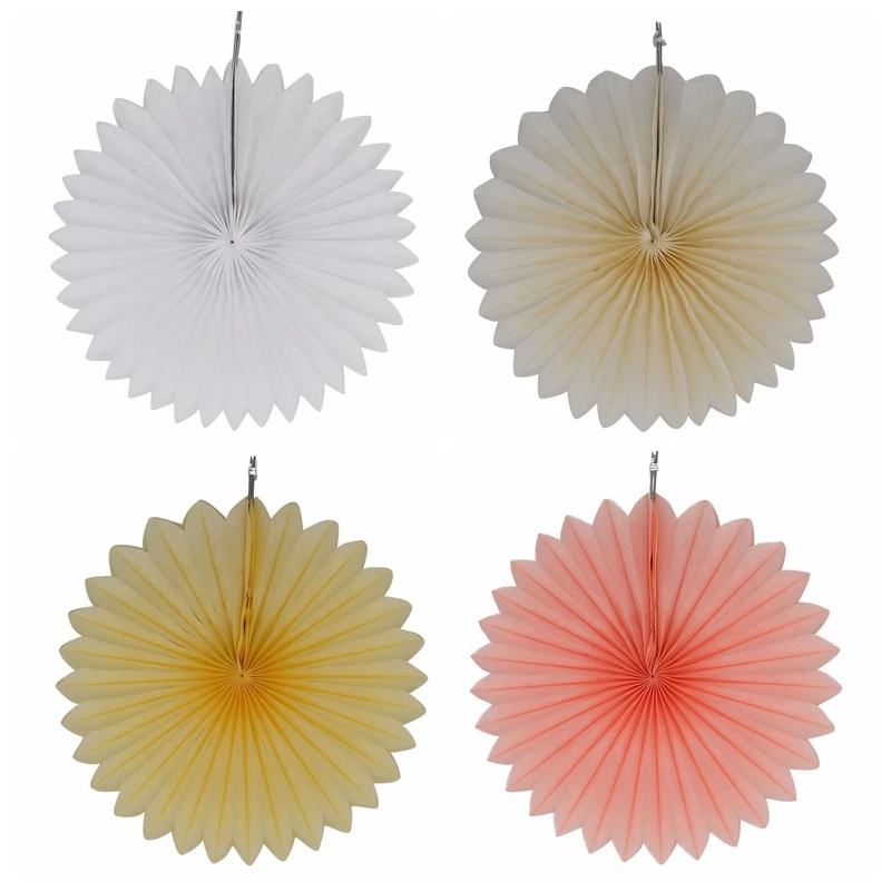 Decorative Wedding Party Paper Crafts 4''-12'' Paper Fans DIY Hanging Tissue Paper Flower for Wedding Birthday Party Festival