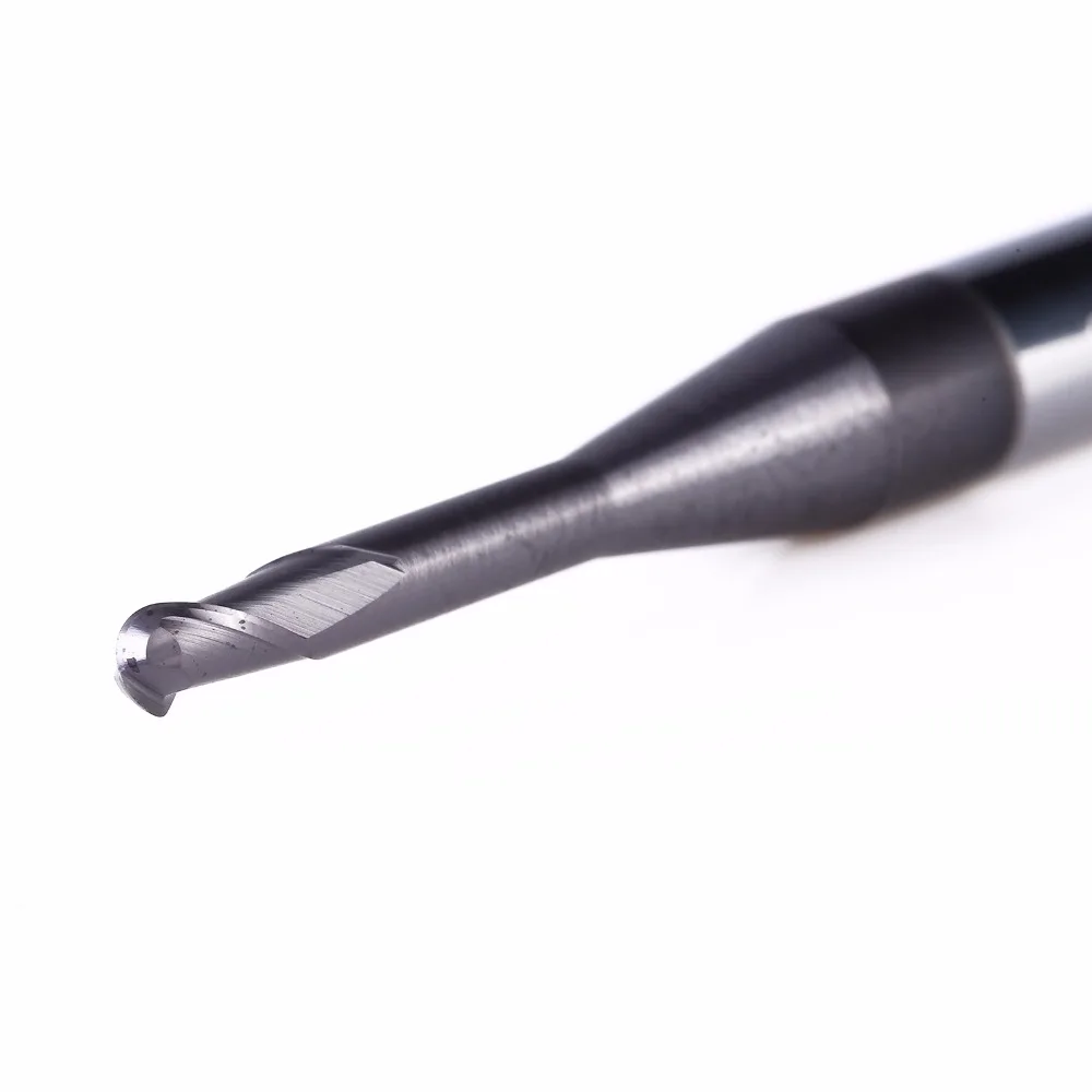 GM-2BP R1.0-R2.5 tungsten steel 2 flute ball nose long neck short cutting edge coated end mill cnc milling cutter cutting tools