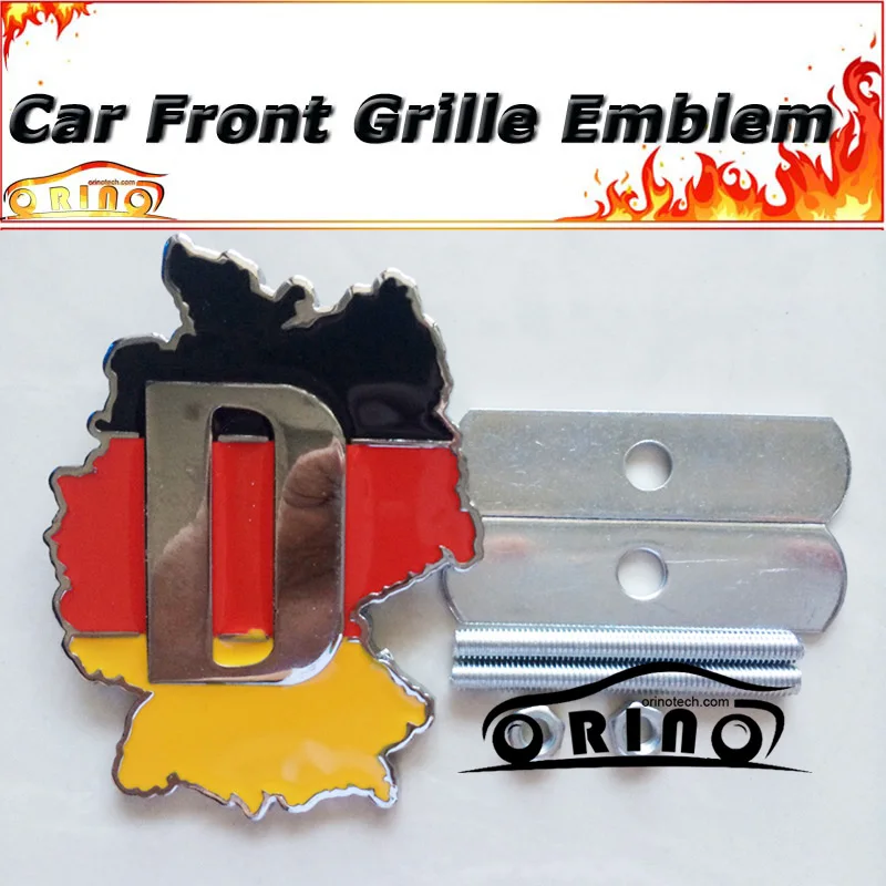Germany Flag Map Car Front Grille Emblem