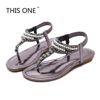 

Free Shipping 2018 New National Style Women Sandals Bohemia Flats Beaded Size Foreign Trade Shoes Summer Shoes Women Shoes