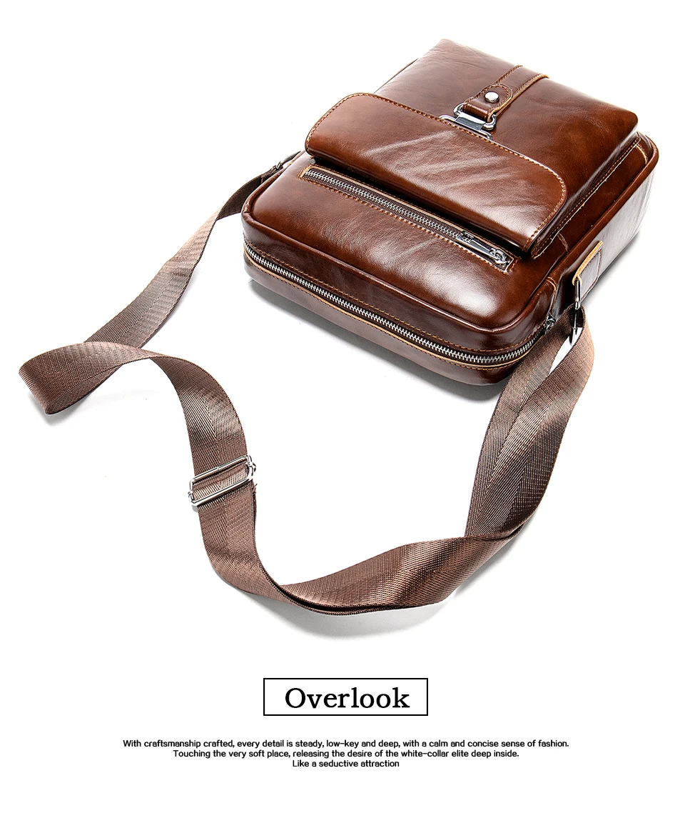 Men 's Shoulder Bags Genuine leather Male Flap Crossbody Bag for Men Vintage Pockets Ipad Phone Messenger Handbags 15