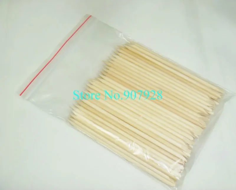 Free Shipping 100/bag x 11.5cm Orange Wooden Nail Art Sticks Manicure