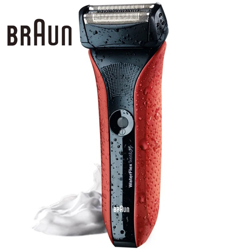 

Braun Electric Shaving Razors Waterflex Wet&dry Wf2s Red High Quality Rechargeable Shavers Fully Washable Safety Razors