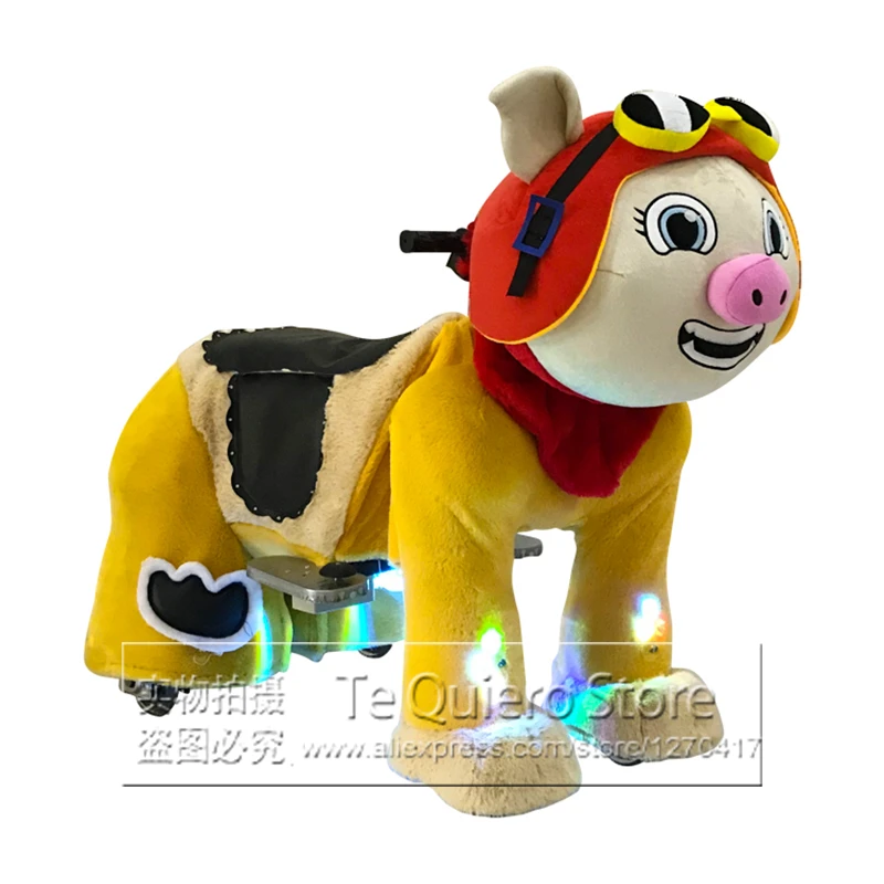 

Indoor Amusement Park Cheap Electric Plush Animal Pig Children Coin Operated Ride On Animal Toy