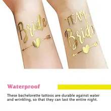 

10pcs/set Elegant Bride Tribe Temporary Tattoo Body Makeup Shower Accessories Bridal Party Wedding Decoration Gold tattoos B4