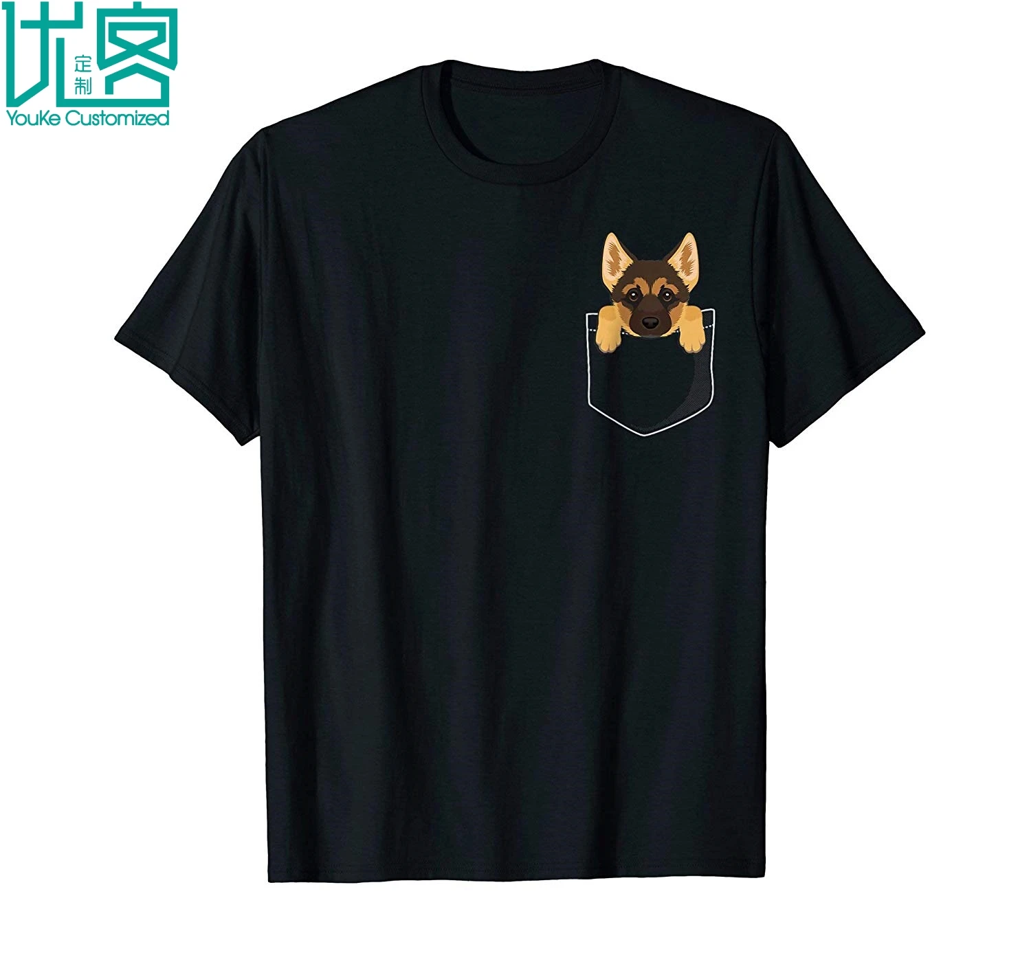 Gildan бренд карман немецкая овчарка щенок Милая Собака Любовник футболка 2019 Летняя мужская футболка с коротким рукавом