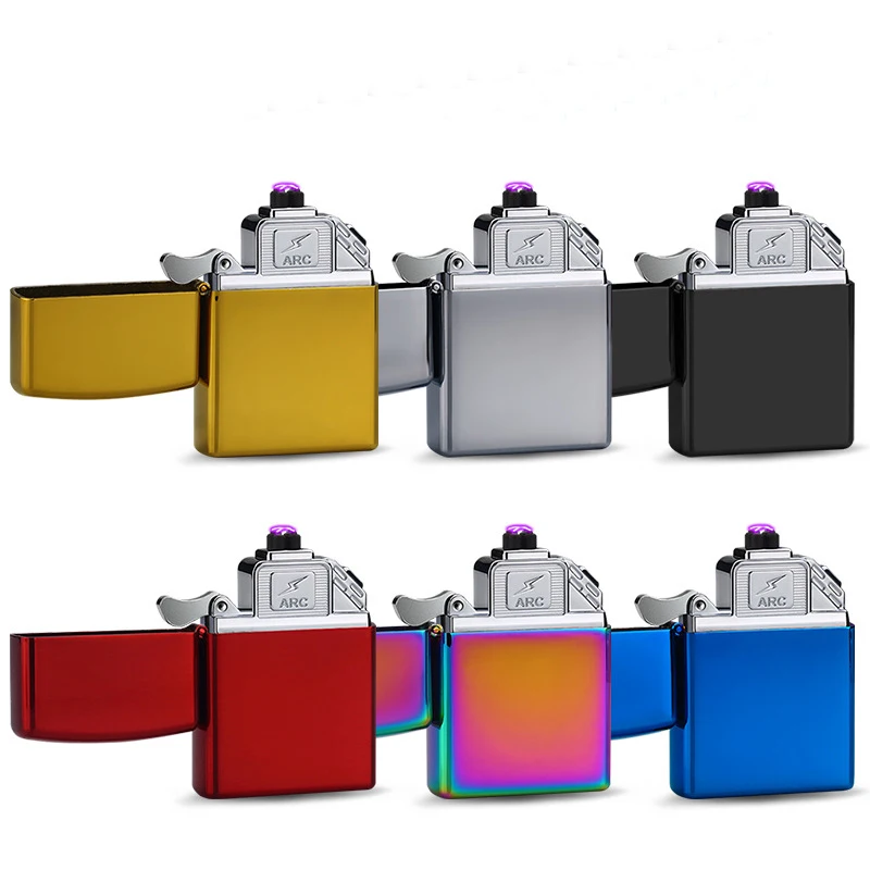 Новинка, USB Зажигалка, электрическая импульсная двойная дуговая зажигалка, ветрозащитная металлическая сигаретная плазма, беспламенная сигара