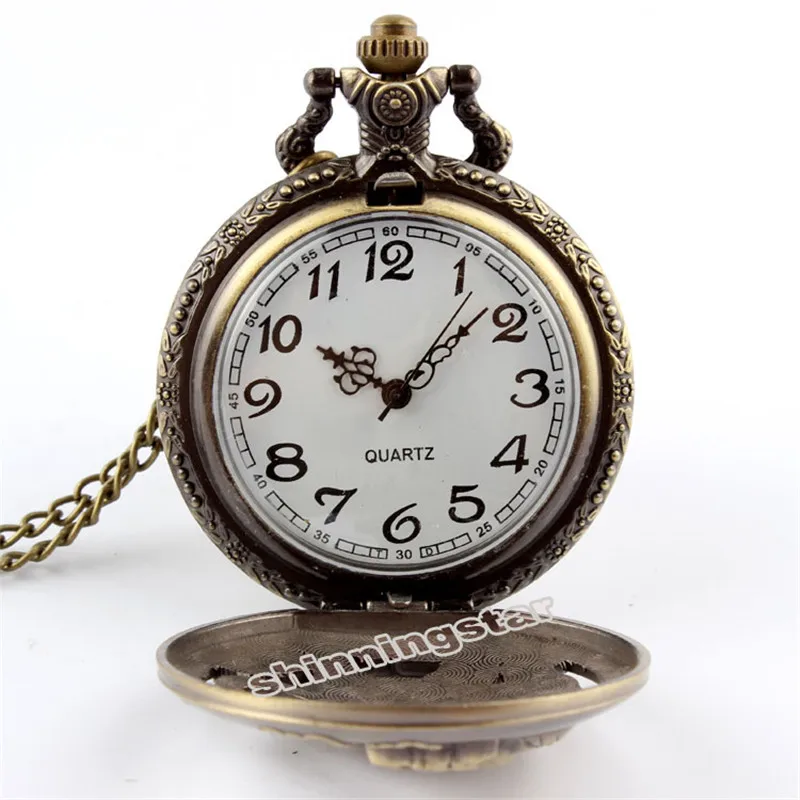 Ретро Бронзовый карманные часы Для мужчин Стальной алхимик Дизайн кварцевые карманные часы Цепочки и ожерелья FOB цепь часы Для женщин relogio