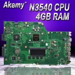 Akemy X751MD материнской rev2.0-N3540 4 ГБ для ASUS k751M K751MA X751MA R752M Материнская плата ноутбука X751MD плата 100% тестирование