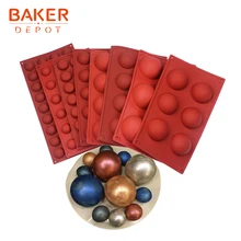BAKER DEPOT dome силиконовая форма для торта, шоколада, круглых конфет, помадка, форма для пудинга, желе, льда, мыло, формы для торта, кондитерских изделий, инструмент для выпечки